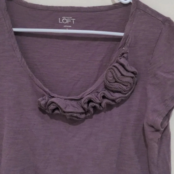 LOFT Ann Taylor purple T-shirt size L - Picture 3 of 8